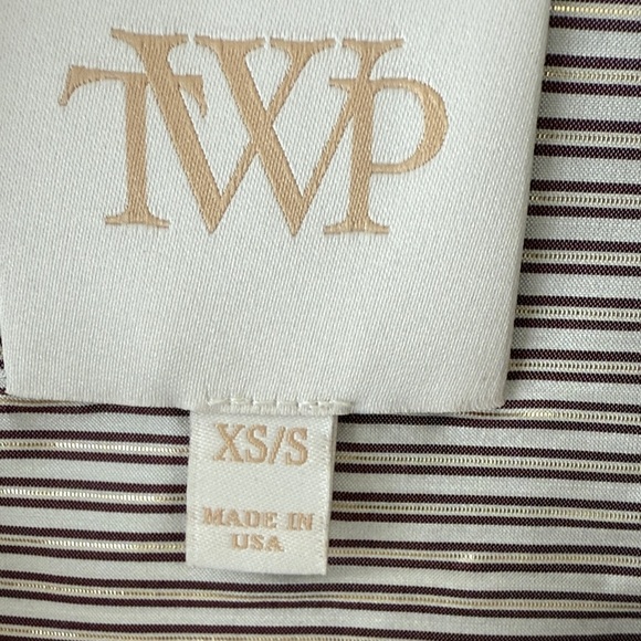 TWP Next Ex Striped Shirt Brown Gold XS S - Picture 6 of 6